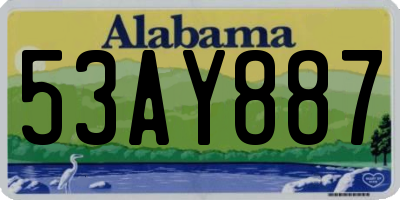AL license plate 53AY887