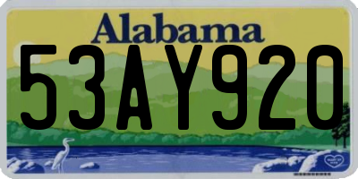 AL license plate 53AY920