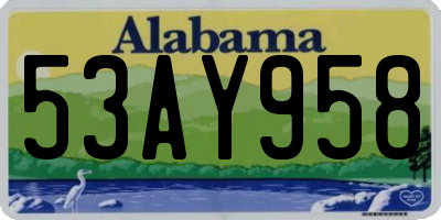 AL license plate 53AY958