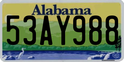 AL license plate 53AY988