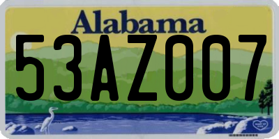 AL license plate 53AZ007