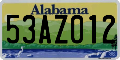 AL license plate 53AZ012