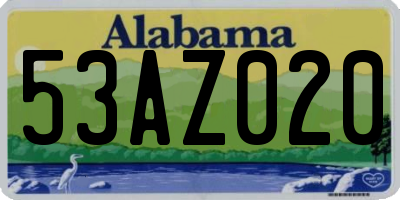 AL license plate 53AZ020