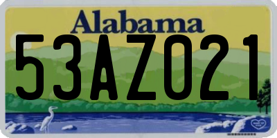 AL license plate 53AZ021