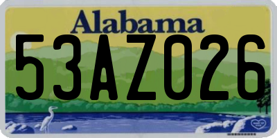 AL license plate 53AZ026