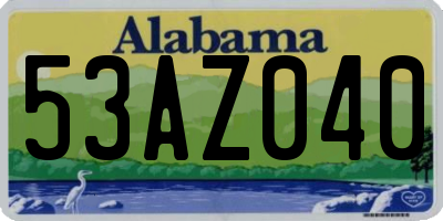 AL license plate 53AZ040