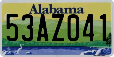 AL license plate 53AZ041