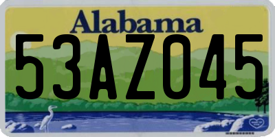 AL license plate 53AZ045