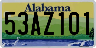 AL license plate 53AZ101