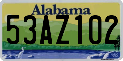 AL license plate 53AZ102