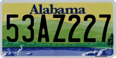 AL license plate 53AZ227