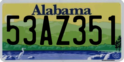 AL license plate 53AZ351