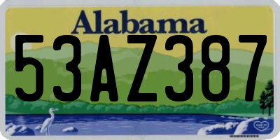 AL license plate 53AZ387