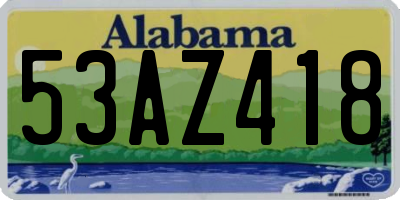 AL license plate 53AZ418