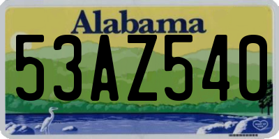 AL license plate 53AZ540