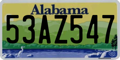AL license plate 53AZ547