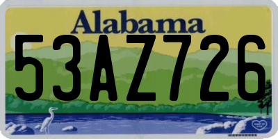 AL license plate 53AZ726