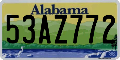AL license plate 53AZ772