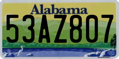 AL license plate 53AZ807