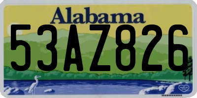 AL license plate 53AZ826