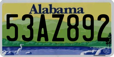 AL license plate 53AZ892