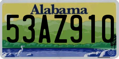 AL license plate 53AZ910