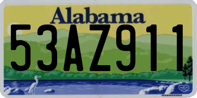 AL license plate 53AZ911