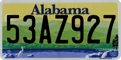 AL license plate 53AZ927