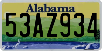 AL license plate 53AZ934