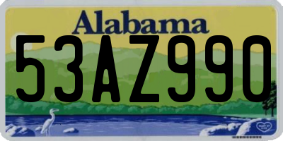 AL license plate 53AZ990
