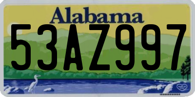 AL license plate 53AZ997