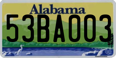AL license plate 53BA003