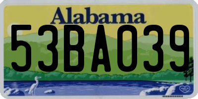 AL license plate 53BA039