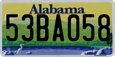 AL license plate 53BA058