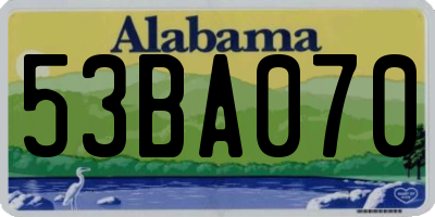AL license plate 53BA070
