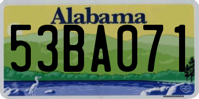 AL license plate 53BA071