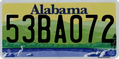 AL license plate 53BA072