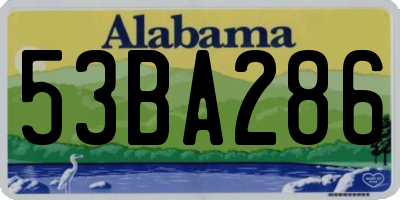 AL license plate 53BA286