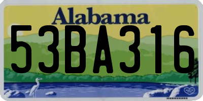 AL license plate 53BA316