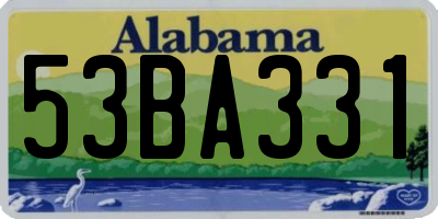 AL license plate 53BA331