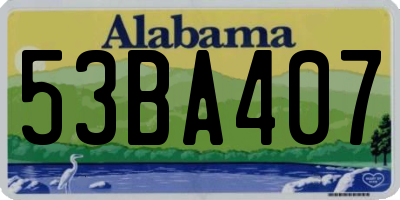 AL license plate 53BA407