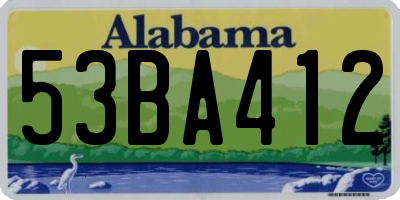 AL license plate 53BA412