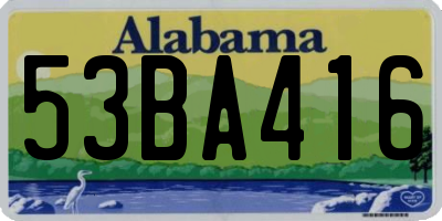 AL license plate 53BA416