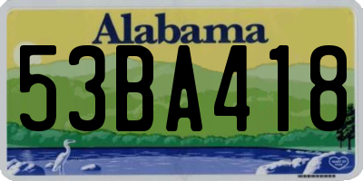 AL license plate 53BA418