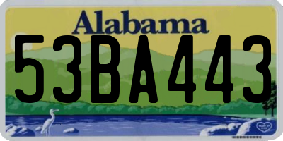AL license plate 53BA443