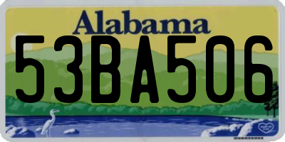 AL license plate 53BA506