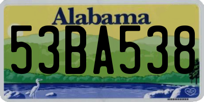 AL license plate 53BA538