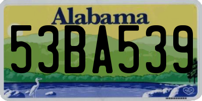 AL license plate 53BA539