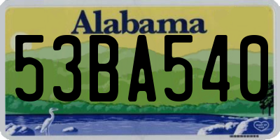 AL license plate 53BA540