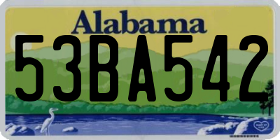 AL license plate 53BA542
